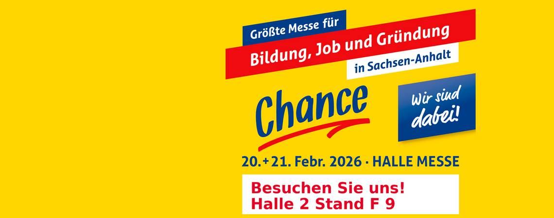Besuchen Sie vom 20. bis 21. Februar 2026 den Stand des LVermGeo auf der Messe Chance in Halle (Saale) und erkunden Sie spannende Ausbildungsmöglichkeiten in den Geo-Berufen.