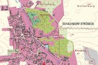 Kartenausschnitt der DTK10 4031-SO Schachdorf Ströbeck