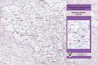 Topographische Übersichtskarte Sachsen-Anhalt 1:250 000, Verwaltungsausgabe © LVermGeo Topographische Übersichtskarte Sachsen-Anhalt 1:250 000, Verwaltungsausgabe
