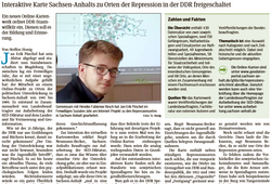 Abb. 4: Artikel zur Freischaltung der Geoanwendung (Magdeburger Volksstimme, Steffen Honig, 10.11.2021)