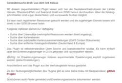 Abb. 1: Meldung im Geoportal Rheinland-Pfalz zum QGIS Plugin (https://www.geoportal.rlp.de/article/Meldungen/, 22.01.2024) © Birgit Kohlenbach Abb. 1: Meldung im Geoportal Rheinland-Pfalz zum QGIS Plugin (https://www.geoportal.rlp.de/article/Meldungen/, 22.01.2024)