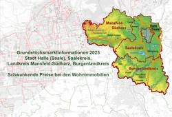 Grundstücksmarktinformationen 2025 – Stadt Halle (Saale), Saalekreis, Landkreis Mansfeld-Südharz, Burgenlandkreis © LVermGeo ST Grundstücksmarktinformationen 2025 – Stadt Halle (Saale), Saalekreis, Landkreis Mansfeld-Südharz, Burgenlandkreis