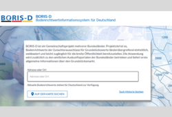 Abb. 1: BORIS-D Bodenrichtwertinformationssystem für Deutschland - Startseite (https://www.bodenrichtwerte-boris.de, 12.08.2025) Abb. 1: BORIS-D Bodenrichtwertinformationssystem für Deutschland - Startseite (https://www.bodenrichtwerte-boris.de, 12.08.2025)