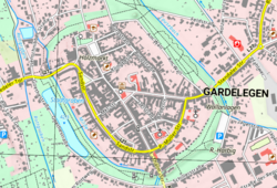 topographischer Kartenblattausschnitt im Maßstab 1:10 000 der Stadt Gardelegen © GeoBasis-DE / BGK (2026) dl-de/by-2-0 basemap.de Präsentationsausgabe 1:10 000 Gardelegen