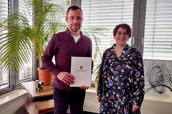 ÖbVermIng Dipl.-Ing. Jan Tänzler mit Präsidentin des LVermGeo, Cordula Jäger-Bredenfeld