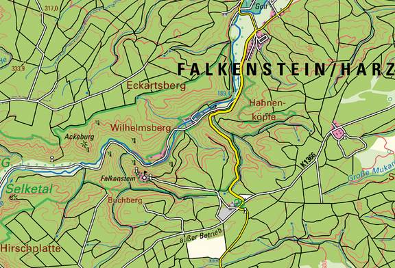 Kartenausschnitt der DTK25 4333 Königerode