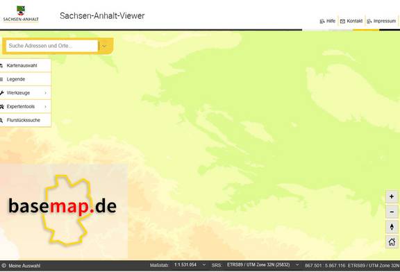 Höhenschichtendarstellung (basemap.de Web Raster ColorDEM)