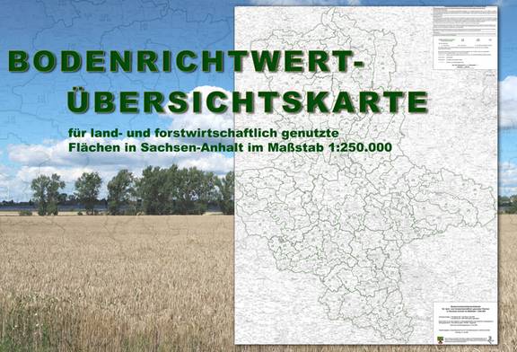 Bodenrichtwertübersichtskarte für land- und forstwirtschaftlich genutzte Flächen in Sachsen-Anhalt im Maßstab 1:250.000 Bodenrichtwertübersichtskarte für land- und forstwirtschaftlich genutzte Flächen in Sachsen-Anhalt im Maßstab 1:250.000