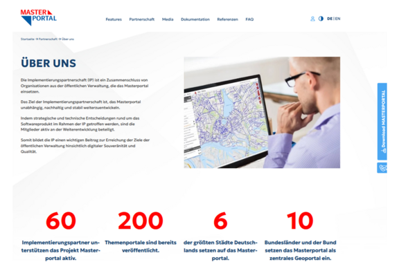 Abb. 3: Masterportal - Partnerschaften / Über uns (https://www.masterportal.org/partnerschaft/ueber-uns; 06.10.2026) © Freie und Hansestadt Hamburg Landesbetrieb Geoinformation und Vermessung Abb. 3: Masterportal - Partnerschaften / Über uns (https://www.masterportal.org/partnerschaft/ueber-uns; 06.10.2026) © Freie und Hansestadt Hamburg Landesbetrieb Geoinformation und Vermessung