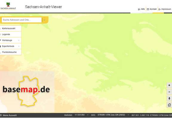 Höhenschichtendarstellung (basemap.de Web Raster ColorDEM)