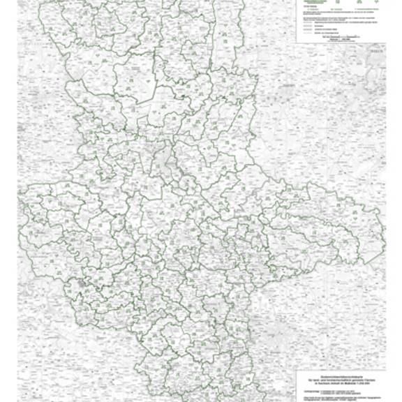 Bodenrichtwertübersichtskarte für land- und forstwirtschaftlich genutzte Flächen im Maßstab 1:250 000